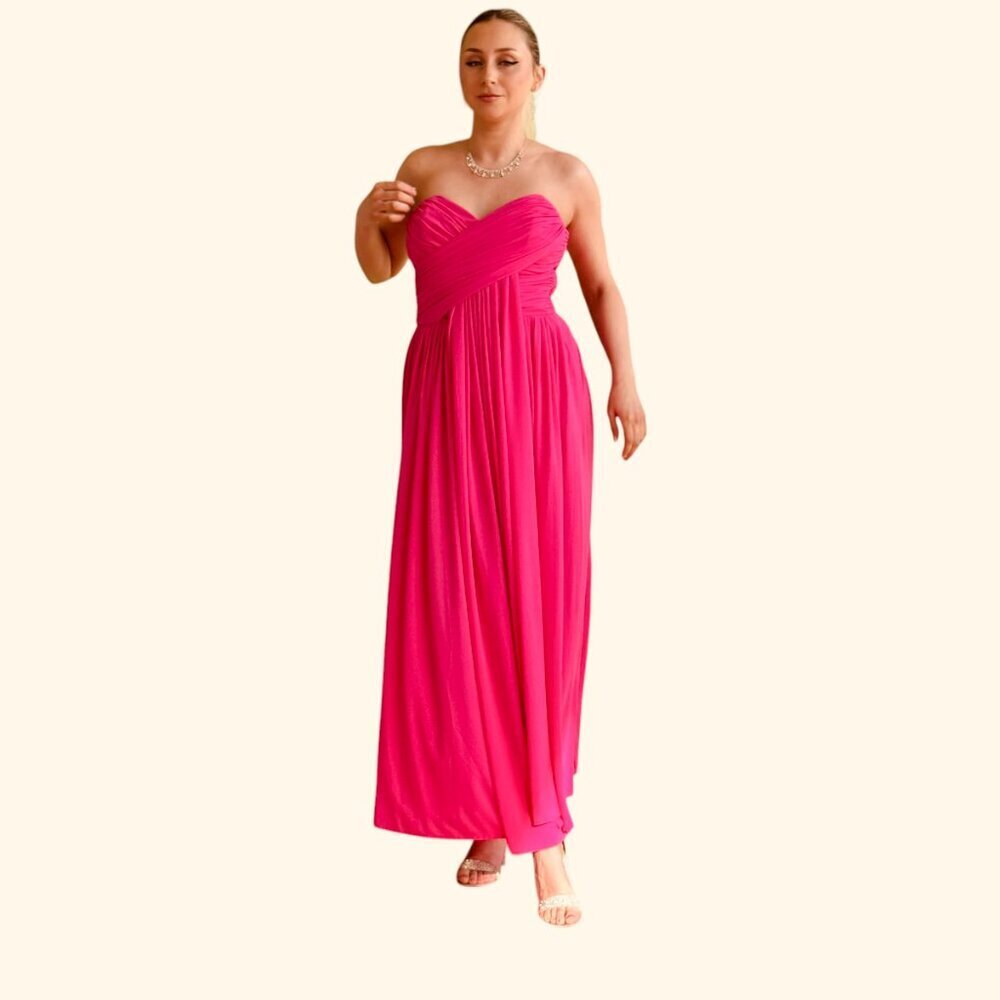 Goettx Hot Pink Grecian style Vintage Dress  Size 4 - Picture 8 of 8
